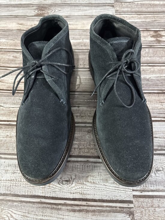 Ermenegildo Zegna Lace Up Suede Chucka Boots Shoes Size 8.5 Midnight blue $650 main image 6